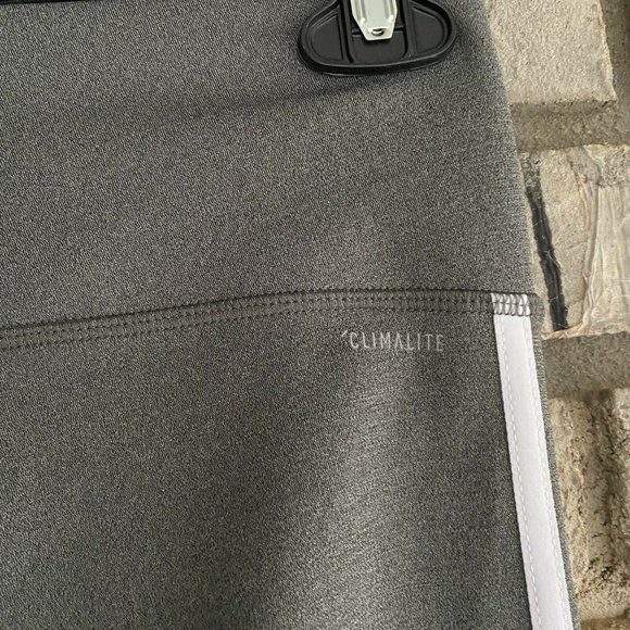 Adidas Women’s Climalite 3 Stripe Leggings High Rise Stretch Size Small Gray - Picture 4 of 7